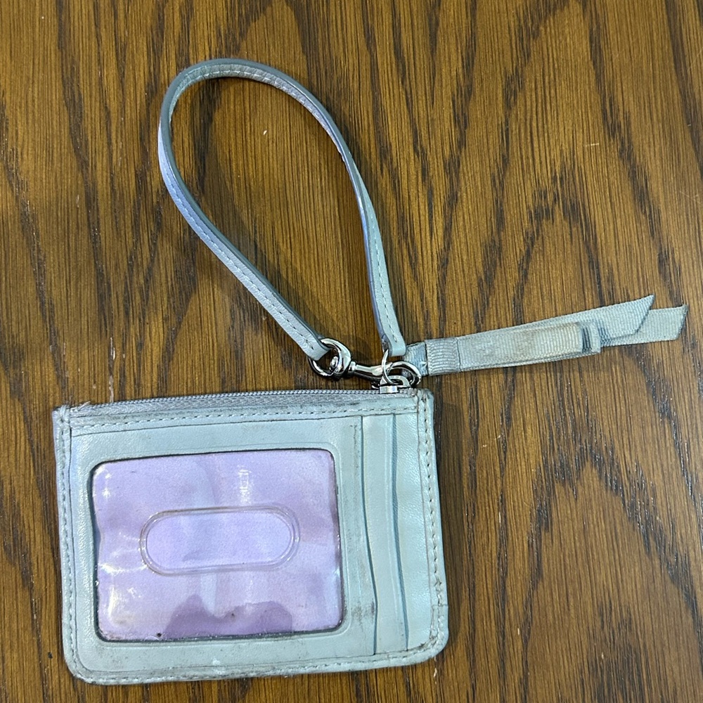 Coach gray and silver monogram ID wallet key coin purse - Picture 9 of 9